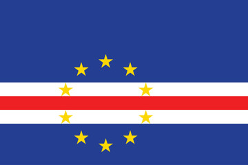 Flags of Cape Verde. Flat element design. National Flag. White isolated background 