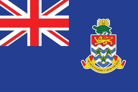 Flags of the Cayman Islands. Flat element design. National Flag. White isolated background 