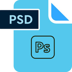 PSD File format icon rounded shapes and spacing