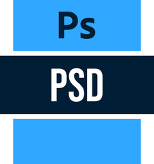 PSD ip Icon Picton Blue & Sea Buckthorn fill with symbol
