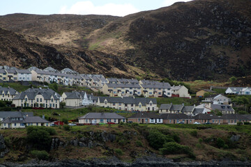 Coastal landscape in the village of Mallaig, Scotland  