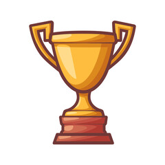 Trophy cup cartoon isolated on white background. Vector illustration.