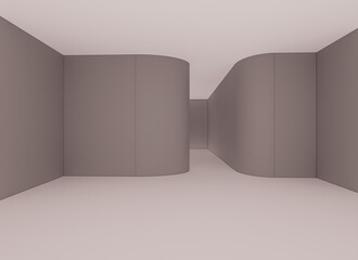 concrete rounded wall simple 3d