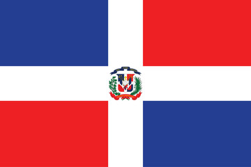 Flags of Dominican Republic. Flat element design. National Flag. White isolated background 