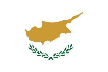 Flags of Cyprus. Flat element design. National Flag. White isolated background 