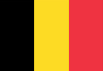 Fototapeta premium Close-up of black yellow and red national flag of European country of Belgium. Illustration made January 29th, 2024, Zurich, Switzerland.