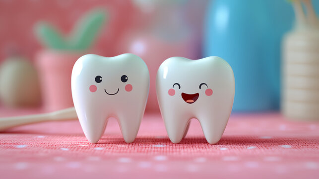 Cute molar tooth, smiling kawaii design. for kids, children dental clinic poster
