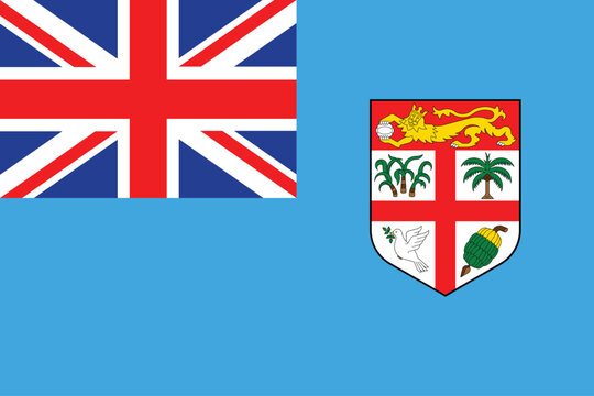 Flags of Fiji. Flat element design. National Flag. White isolated background 
