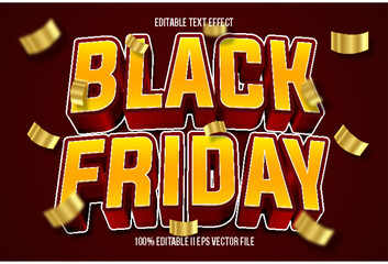 Black Friday Sale Editable Text Effect 3d Emboss Gradient Style