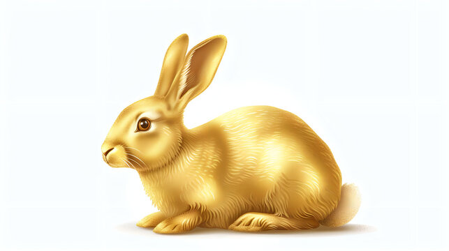 gold rabbit vector