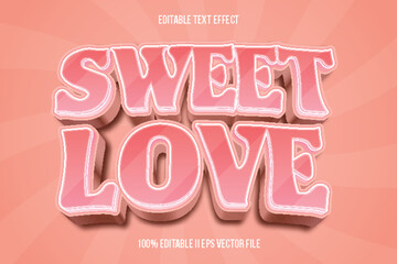 Sweet Love Editable Text Effect 3d Emboss Gradient Style