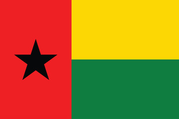 Flags of Guinea-Bissau. Flat element design. National Flag. White isolated background 