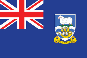 Flags of Falkland Islands. Flat element design. National Flag. White isolated background 