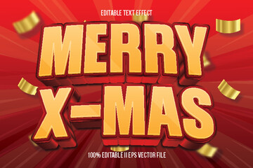 Merry X Mas Editable Text Effect 3d Emboss Gradient Style