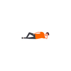 Naklejka premium set of people casually playing in orange shirts baby