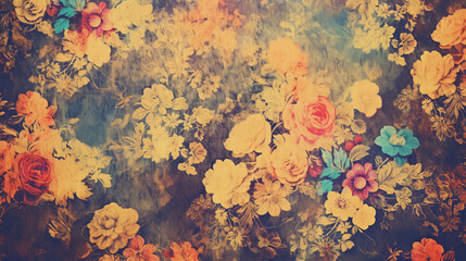 Multicolored flower wall background