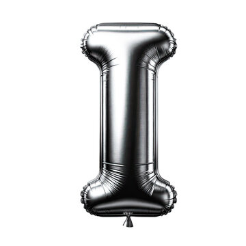 Letter I, clipart of the letter A designed as a plain foil balloon.