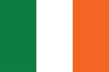 Flags of Ireland. Flat element design. National Flag. White isolated background  - obrazy, fototapety, plakaty