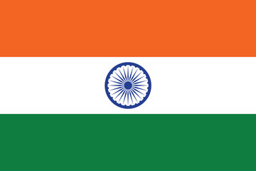 Naklejka premium Flags of India. Flat element design. National Flag. White isolated background 