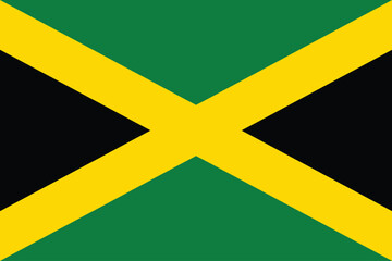 Flags of Jamaica. Flat element design. National Flag. White isolated background 