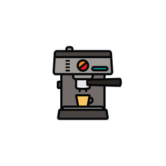 Original vector illustration. The contour icon of the coffee machine.