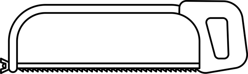 Obraz premium Hacksaw Outline Vector Illustration