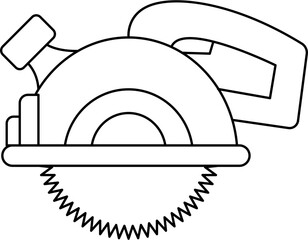 Circular Saw Outline Vector Illustration