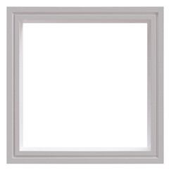 Obraz premium Empty picture frame on wall, white transparent, 3d render, PNG