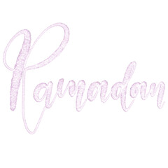 Ramadan Moslem's fasting month in hand lettering calligraphy typography