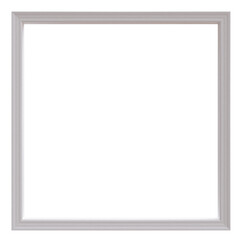 Empty picture frame on wall, white transparent, 3d render, PNG