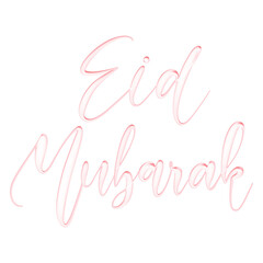 Eid Mubarak Moslem's Holiday written in hand lettering calligraphy typography