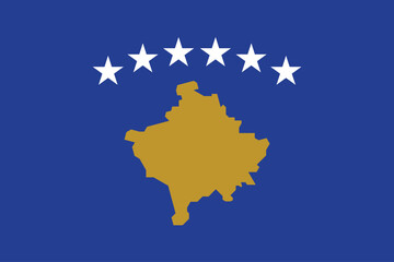 Flags of Kosovo. Flat element design. National Flag. White isolated background 