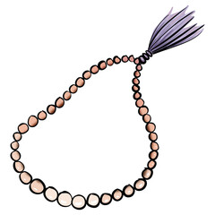 Islamic prayer beads or Tasbih Beads illustration