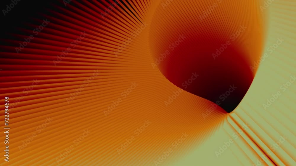 Aufkleber Spiral moving pattern of multicolored lines. 3d rendering loop animation 4K