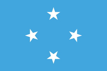 Flags of Micronesia. Flat element design. National Flag. White isolated background 