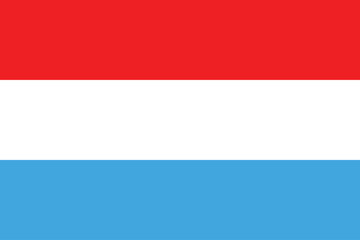 Flags of Luxembourg. Flat element design. National Flag. White isolated background  - obrazy, fototapety, plakaty