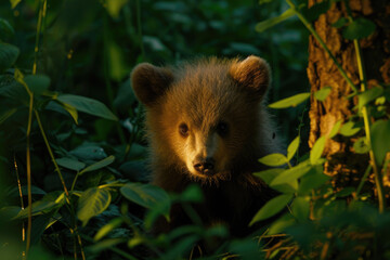 A tender portrayal of a bear cub, embodying the purity of the wild