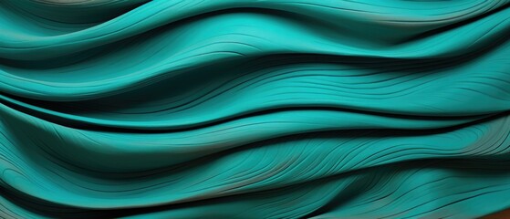 An abstract closeup of intricately detailed, organic brown and turquoise wooden waves, a mesmerizing blend, Ai Generated.