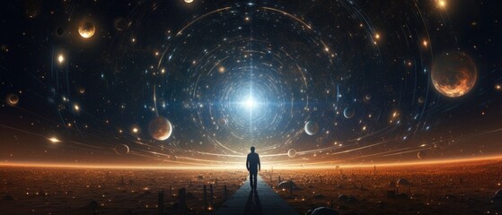 Explore the mysteries of the parallel universe and its multiple dimensions. Ai Generated.