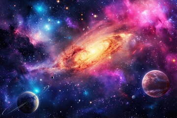 Experience a cosmic sensation with mesmerizing swirling galaxies, Ai Generated.