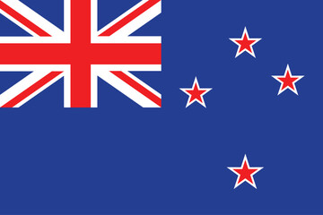 Flags of New Zealand. Flat element design. National Flag. White isolated background 