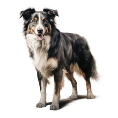 Fototapeta premium A dog in full view, distinct and vivid against a white backdrop, Ai Generated