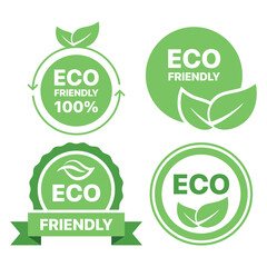 Green circular eco friendly labels