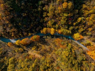 Golden Autumn Scenery of Qinling Mountains in Shaanxi