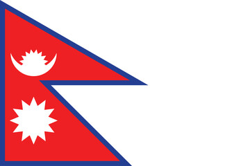 Fototapeta premium Flags of Nepal. Flat element design. National Flag. White isolated background 