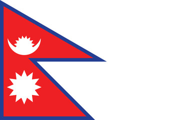 Flags of Nepal. Flat element design. National Flag. White isolated background 