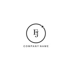  Initial EJ letter management label trendy elegant monogram company