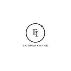  Initial EI letter management label trendy elegant monogram company