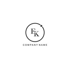  Initial EK letter management label trendy elegant monogram company