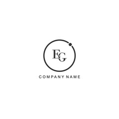  Initial EG letter management label trendy elegant monogram company